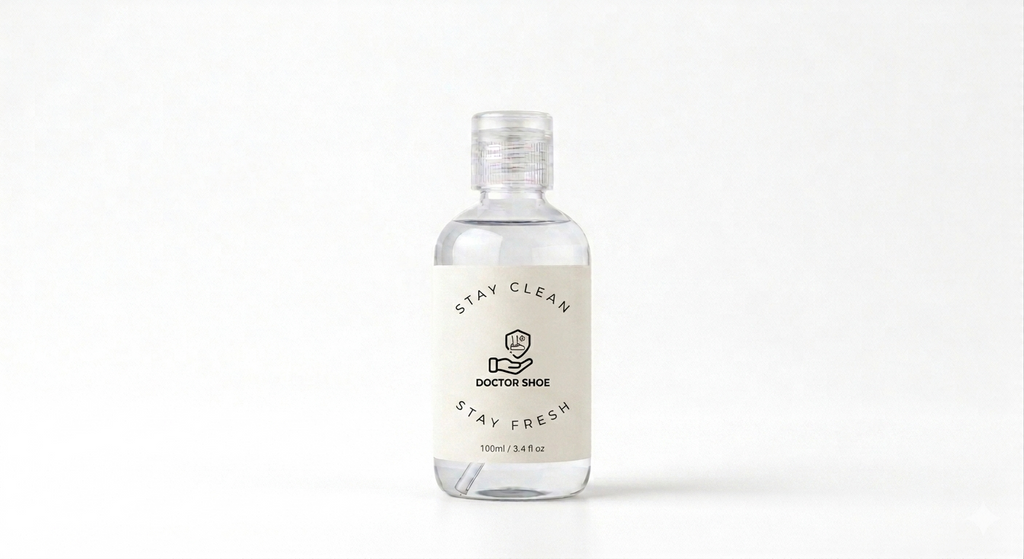 Bottle of 'Stay Clean Stay Fresh' cleaner on a white background