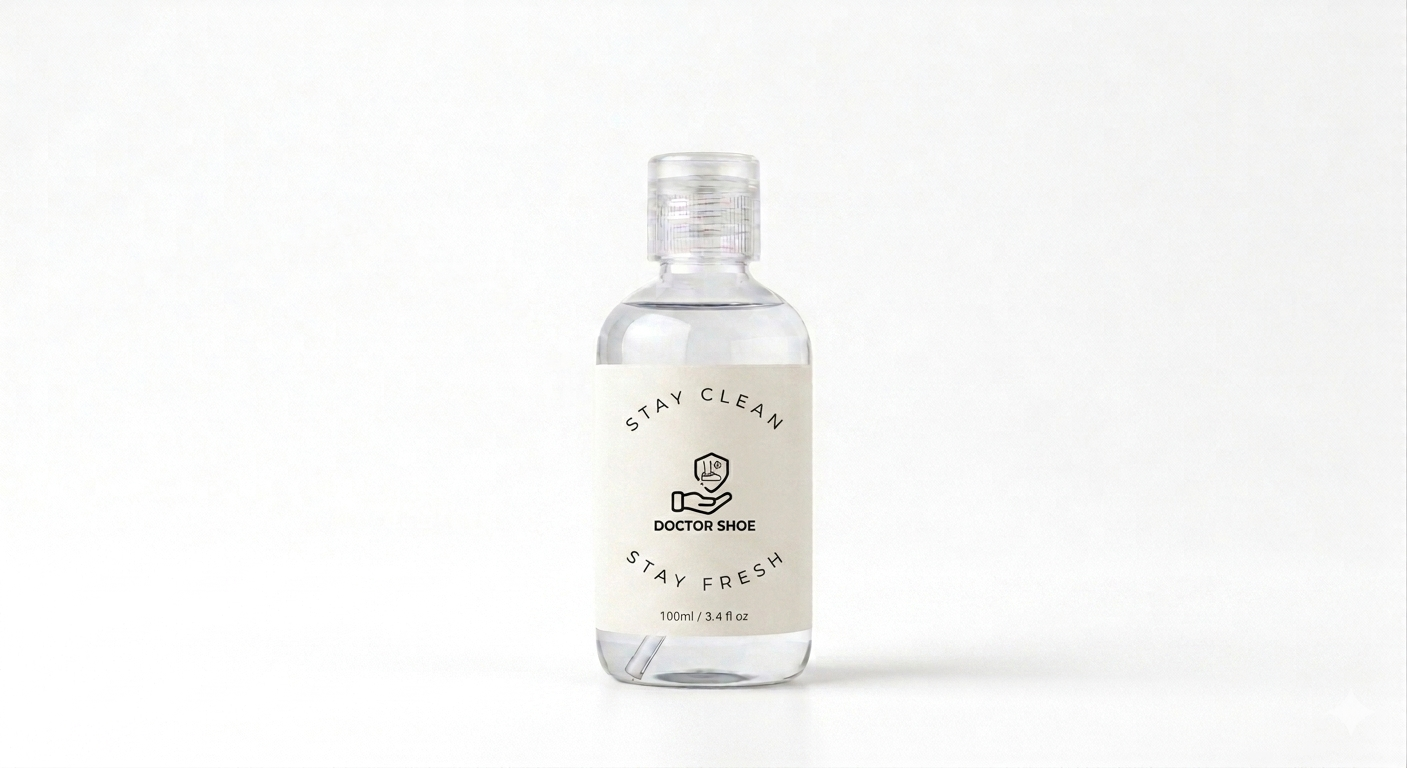 Bottle of 'Stay Clean Stay Fresh' cleaner on a white background